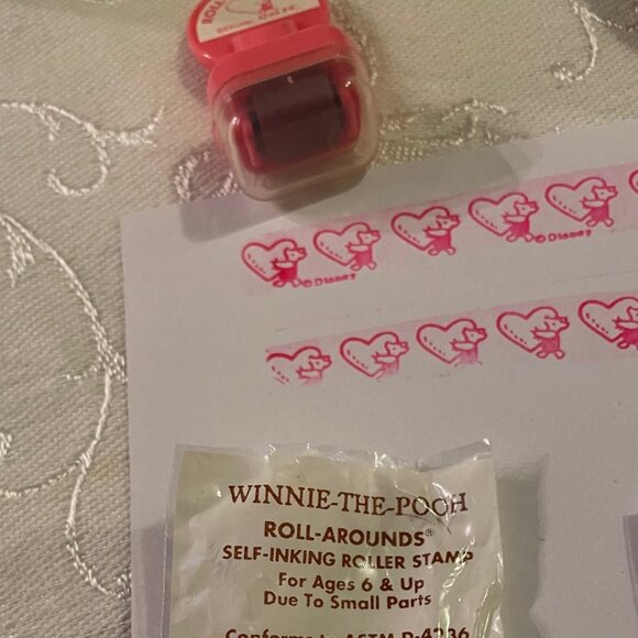 1996 Classic Winnie the Pooh Roll Around Self  Inking Roller Stamp Piglet New - Picture 11 of 12